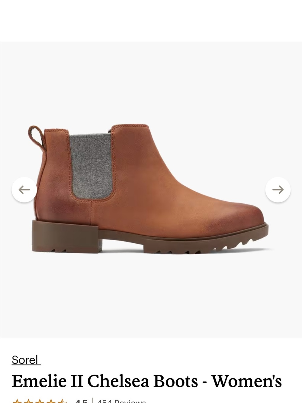 Sorel Womens Brown Chelsea Boots with Gray Elastic Panel size 11